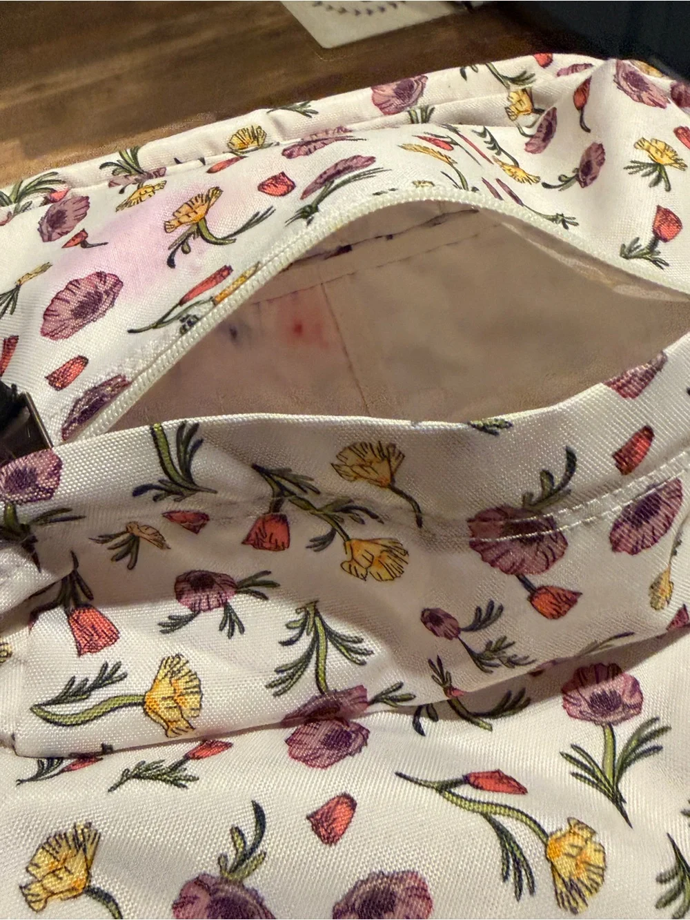 Vans Old Skool White Floral Canvas Backpack with Pink & Yellow Blossoms